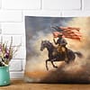 Cowboy Flying American Flag Pillow