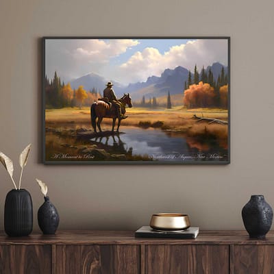 Abiquiu New Mexico Cowboy Canvas Art Print