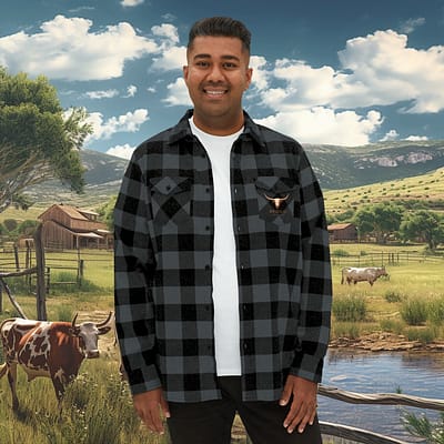 Abiquiu New Mexico Longhorn Flannel Shirt