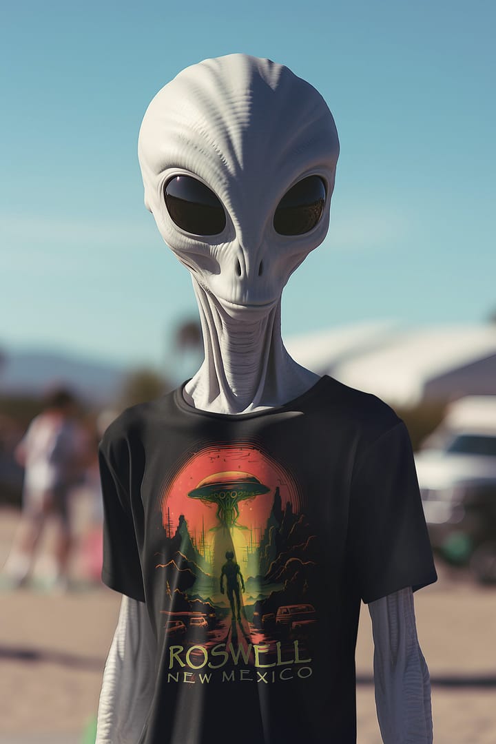 Aliens Landed Roswell Tee