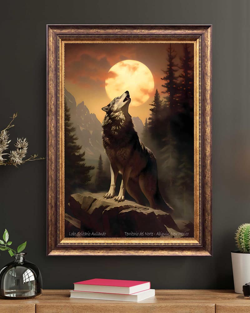 Howling Wolf Canvas Art Print - Abiquiu, New Mexico