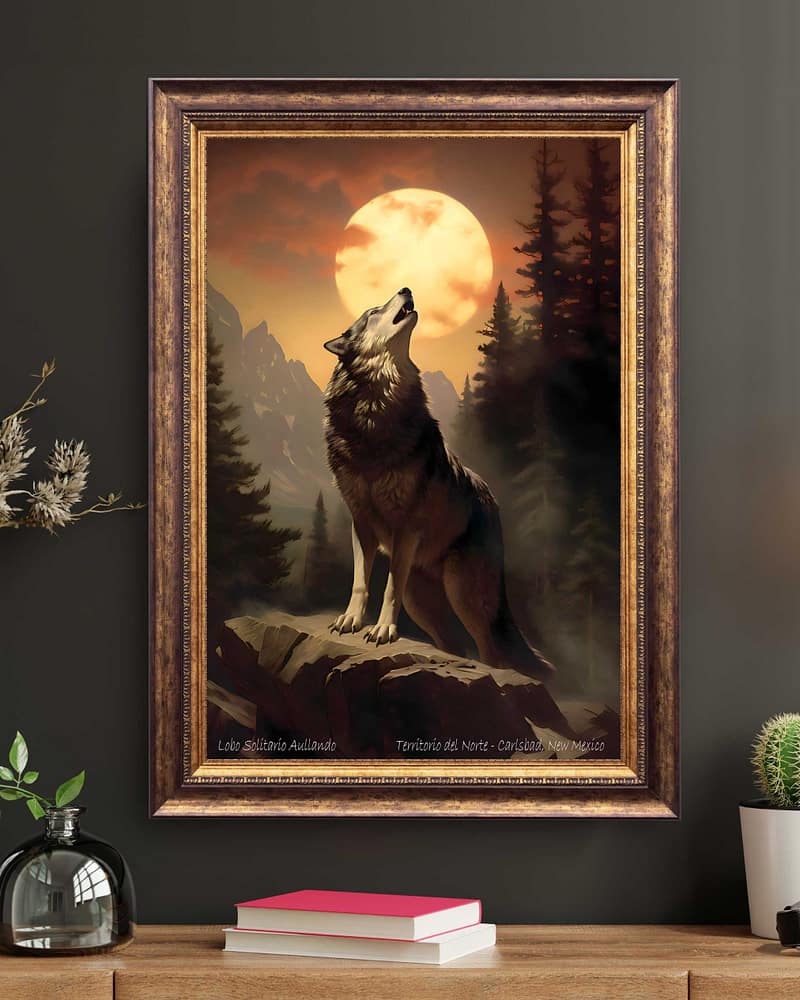 Howling Wolf Canvas Art Print - Carlsbad, New Mexico