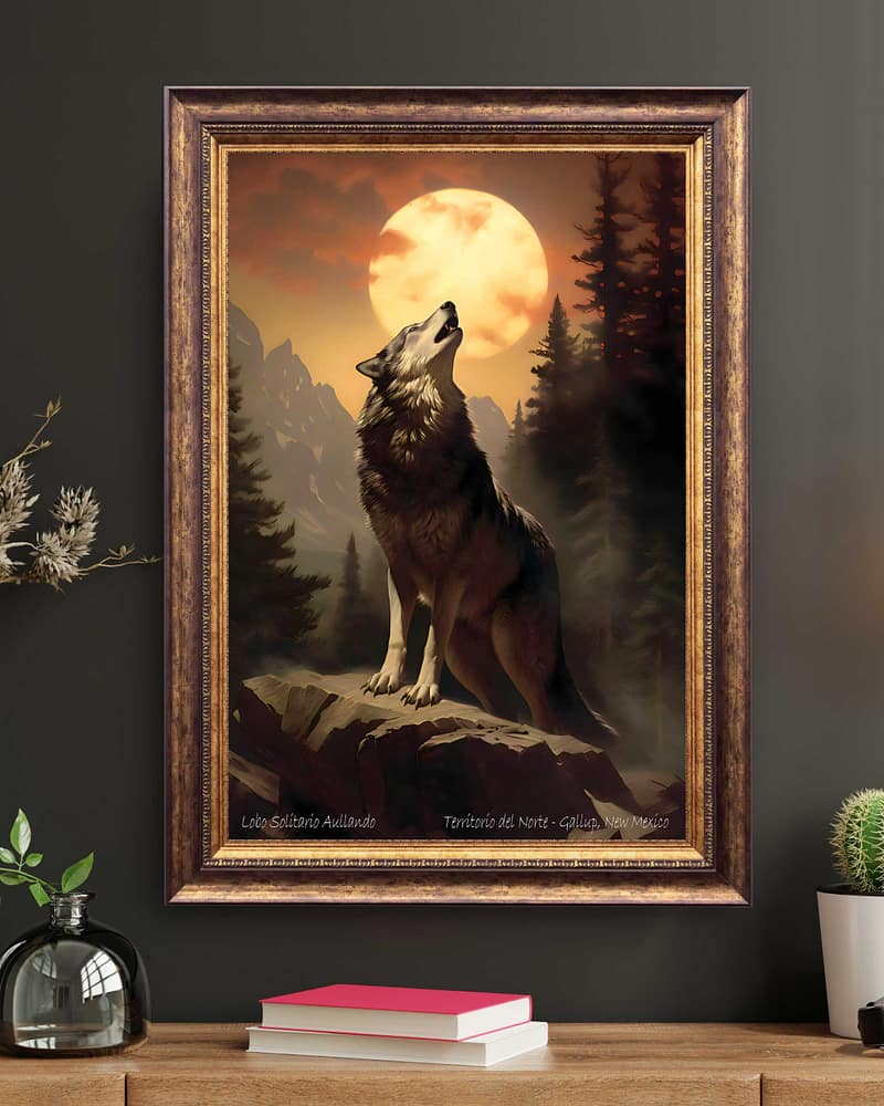 Howling Wolf Canvas Art Print - Gallup, New Mexico