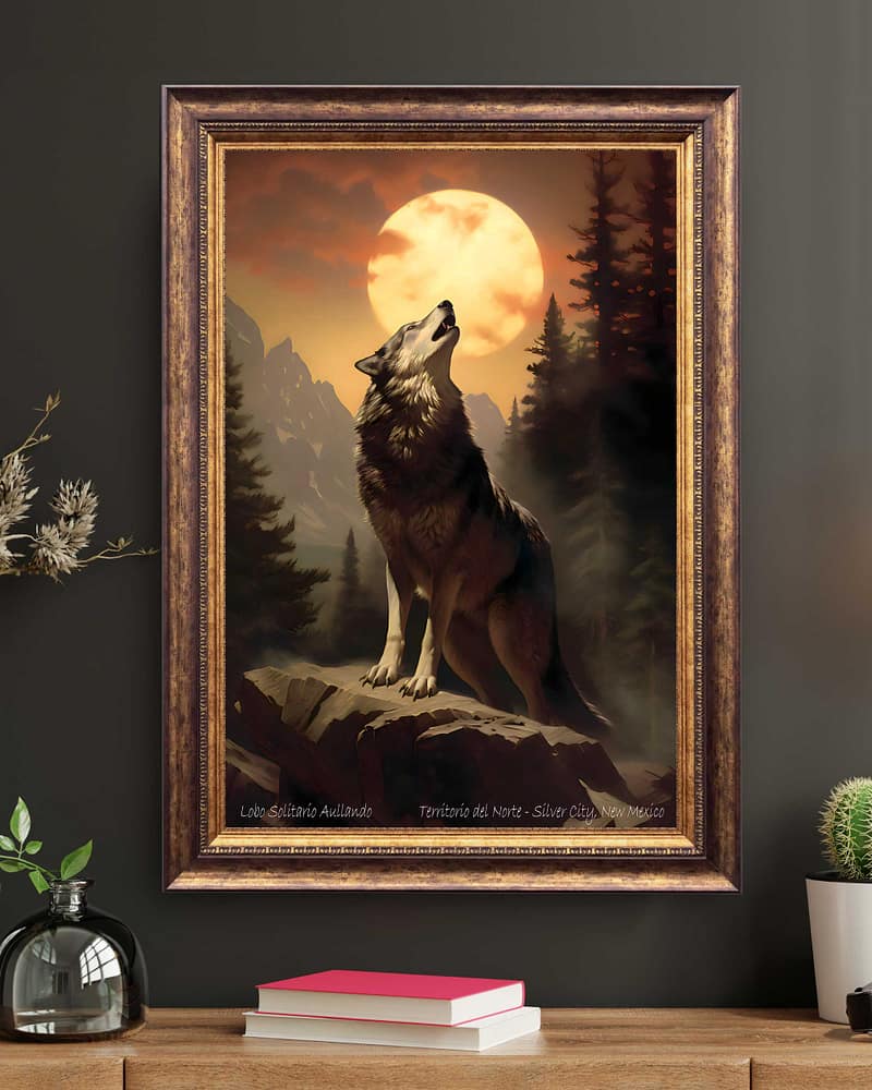 Howling Wolf Canvas Art Print - Silver City, New Mexico