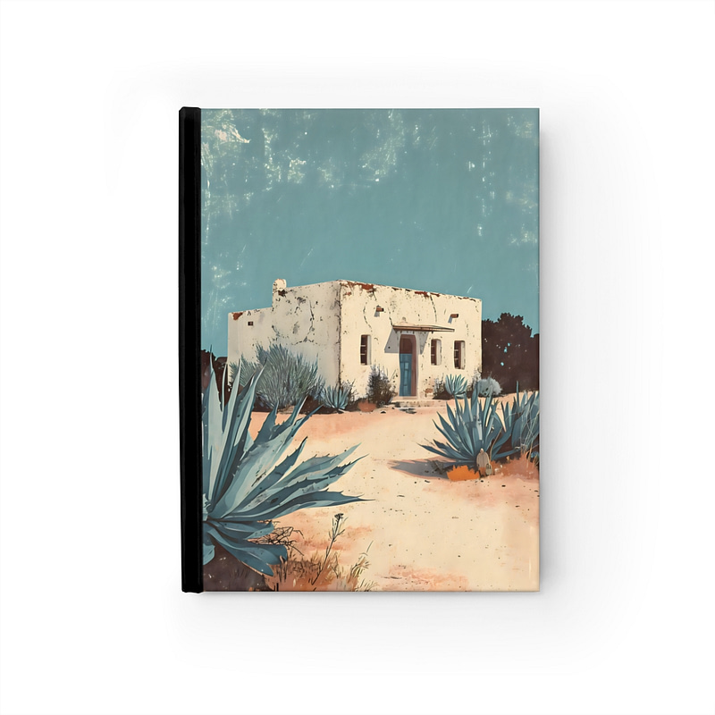 Vintage Painted Adobe House Lined Journal