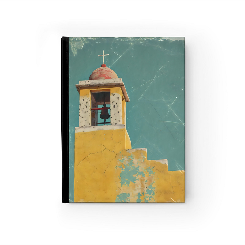 Vintage Adobe Church Steeple Lined Journal - New Mexico Gift