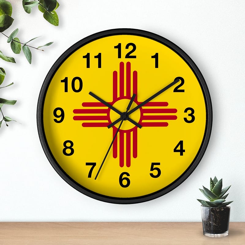 New Mexico Flag Zia Wall Clock