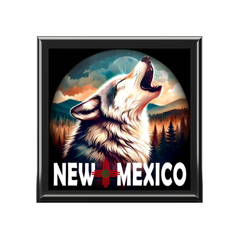 New Mexico Howling Wolf Memory Box