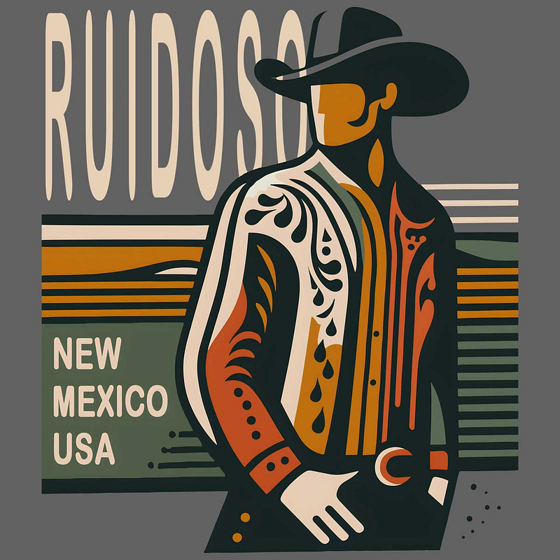 Retro Ruidoso Cowboy T-Shirt