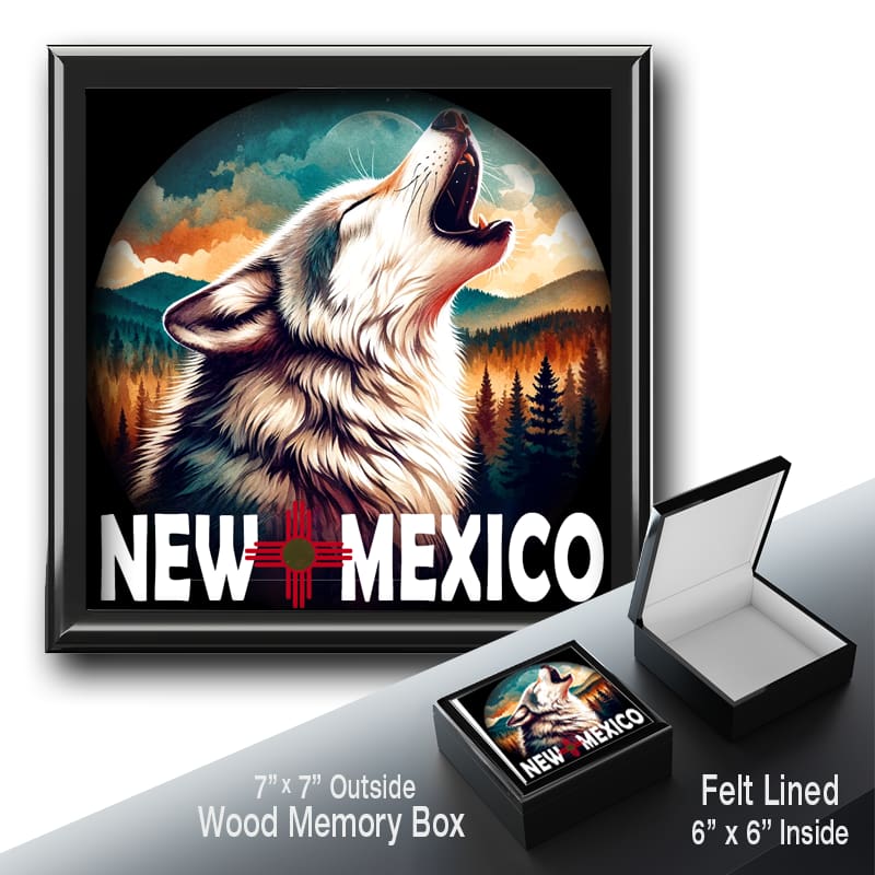 New Mexico Howling Wolf Stash Box