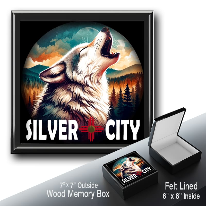 Silver City Howling Wolf Stash Box