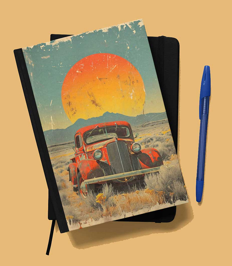 Vintage New Mexico Truck Lined Journal - New Mexico Gift